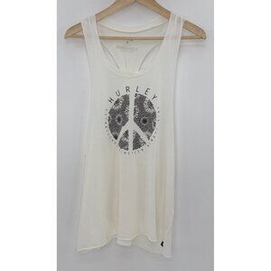 NWT Hurley‎ Tank Lightweight Sheer Twist Racerback Raw Hem Sleeveless L Beach